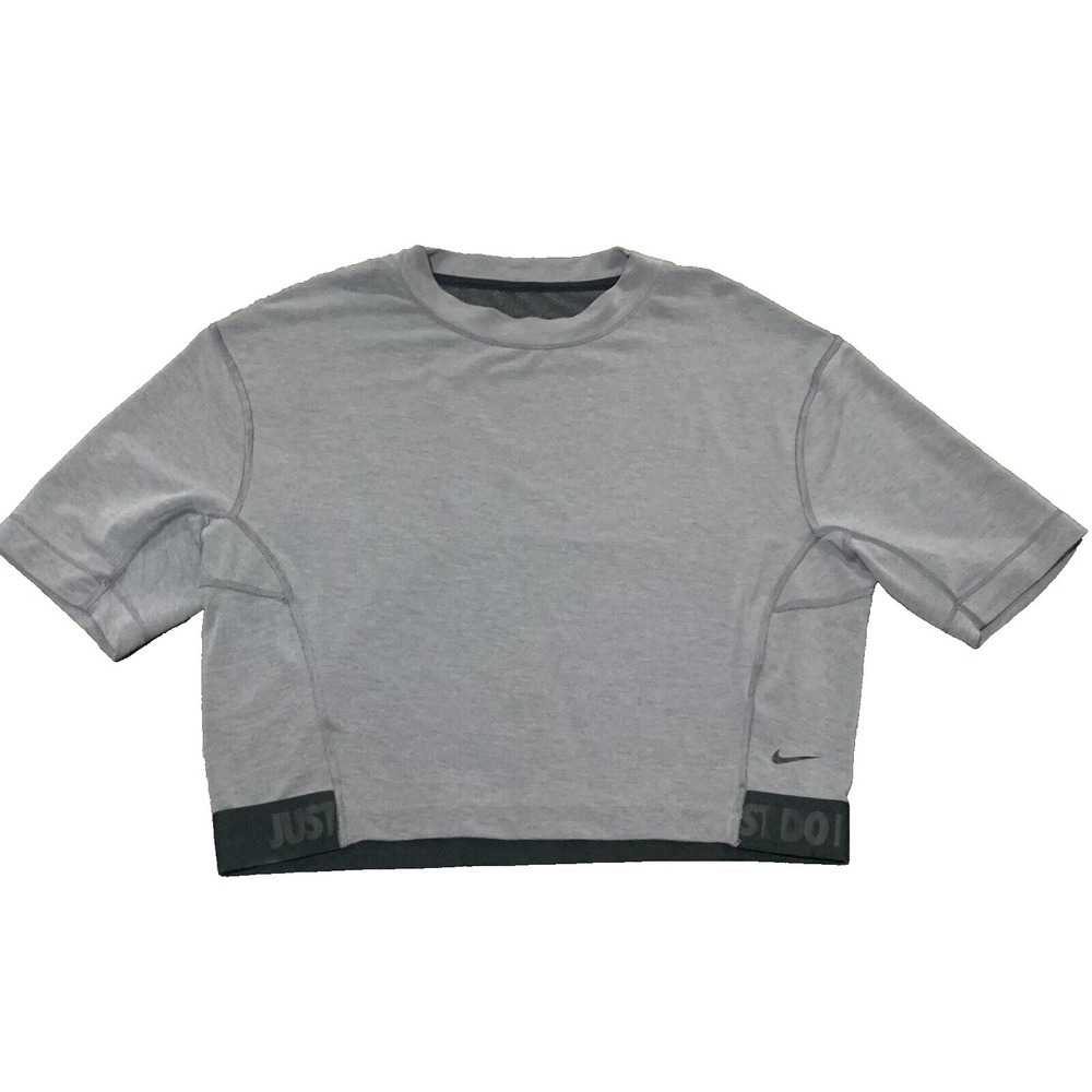 Nike Dry Fit Women's Size M - Gray Cropped Athletic Shirt - Picture 1 of 4